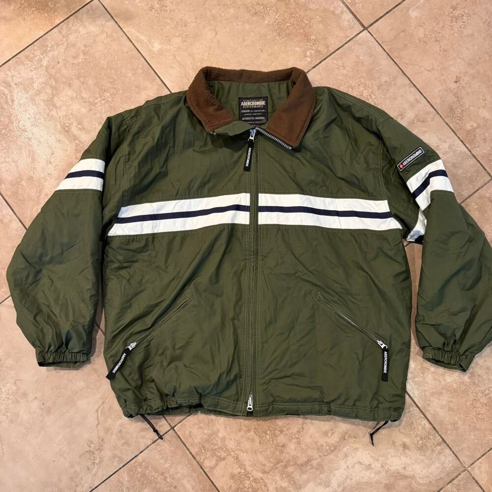 Abercrombie-fitch Men's Khaki and Green Jacket